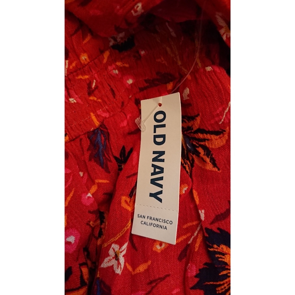 Flowing Mahogany Floral Old Navy Dress - Picture 8 of 8